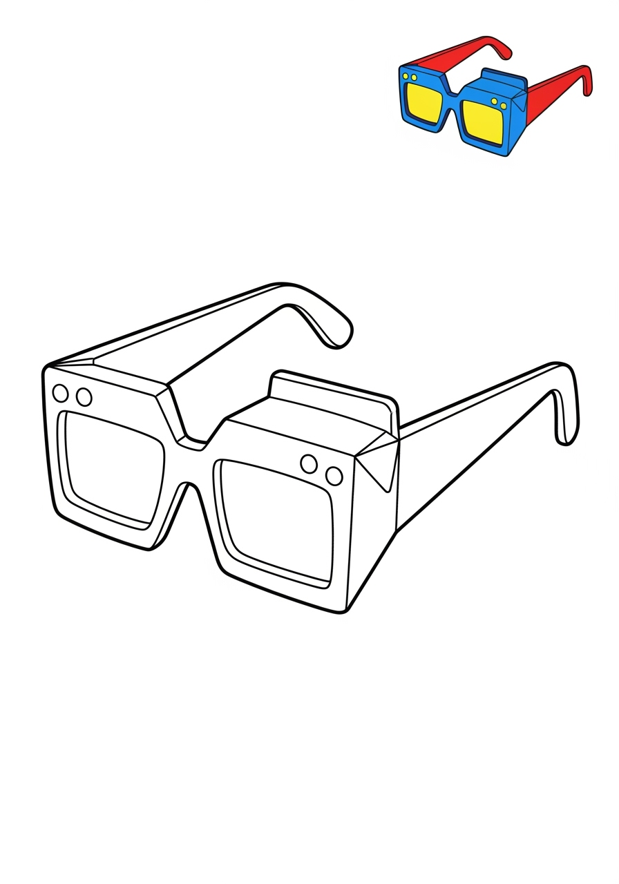 easy clothing and accessories Accessories sunglasses kids coloring page 0