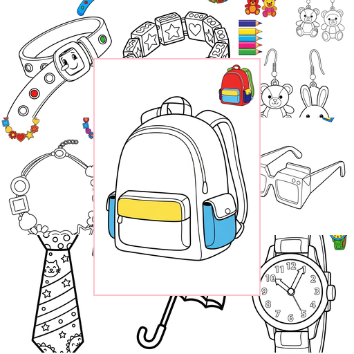 Easy Clothing and Accessories Accessories Coloring Sheets Collections Thumbnail