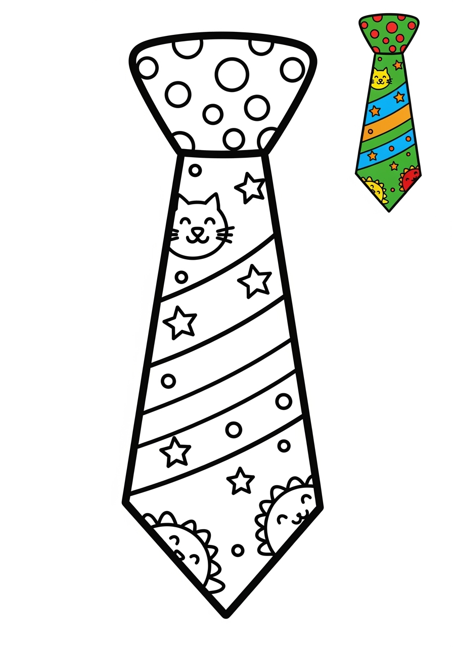 easy clothing and accessories Accessories tie kids coloring page 0