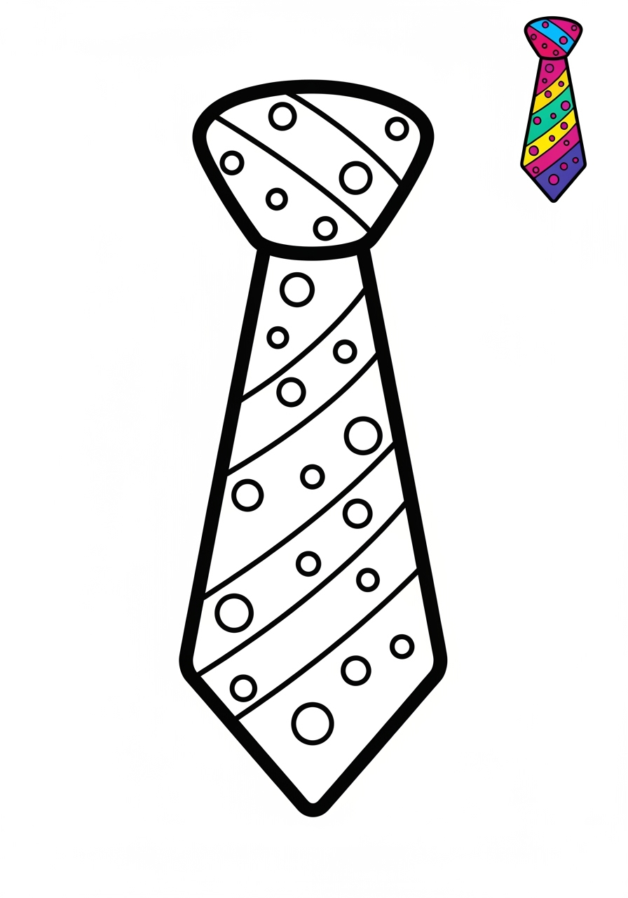 easy clothing and accessories Accessories tie kids coloring page 1