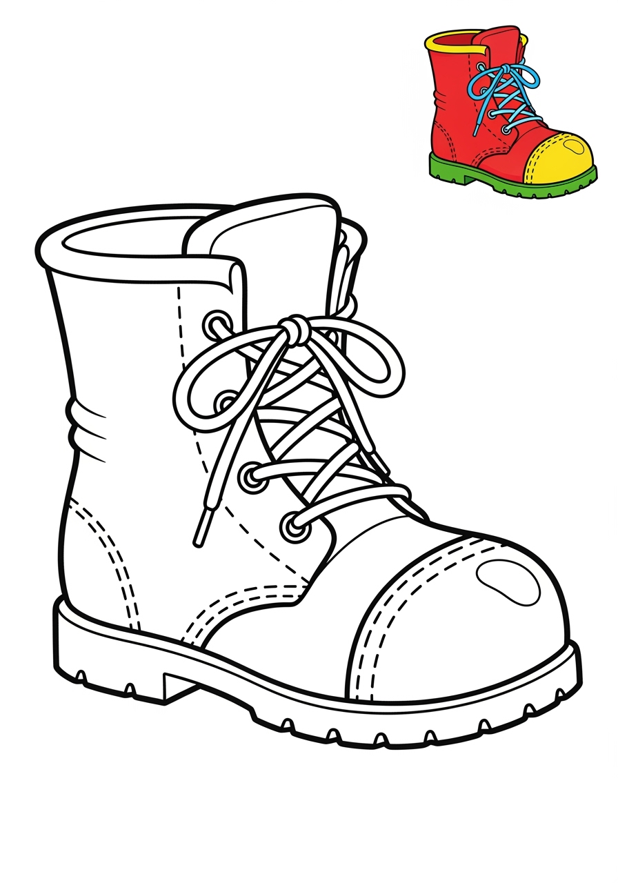 easy clothing and accessories Seasonal Wear boots kids coloring page 0