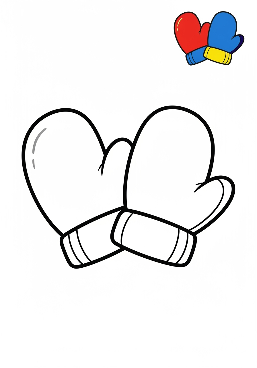 easy clothing and accessories Seasonal Wear mittens kids coloring page 0