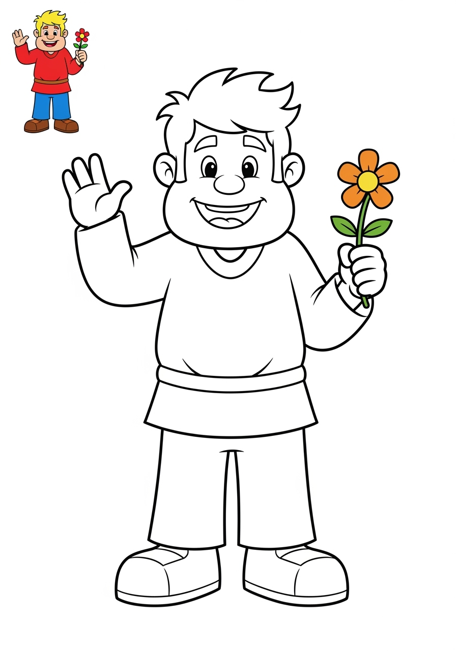 easy fantasy and fairy tales Personajes giant kids coloring page 0