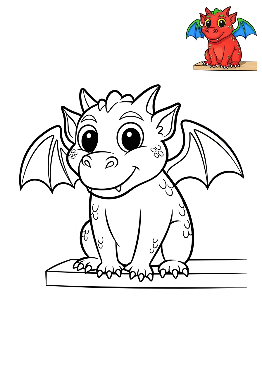 easy fantasy and fairy tales Sinh Vật gargoyle kids coloring page 1