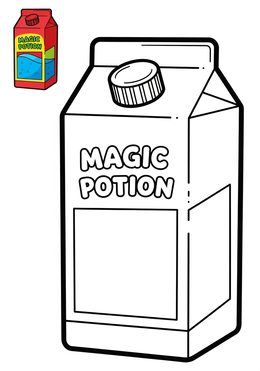 easy fantasy and fairy tales Magic & Objects potion kids coloring page 0