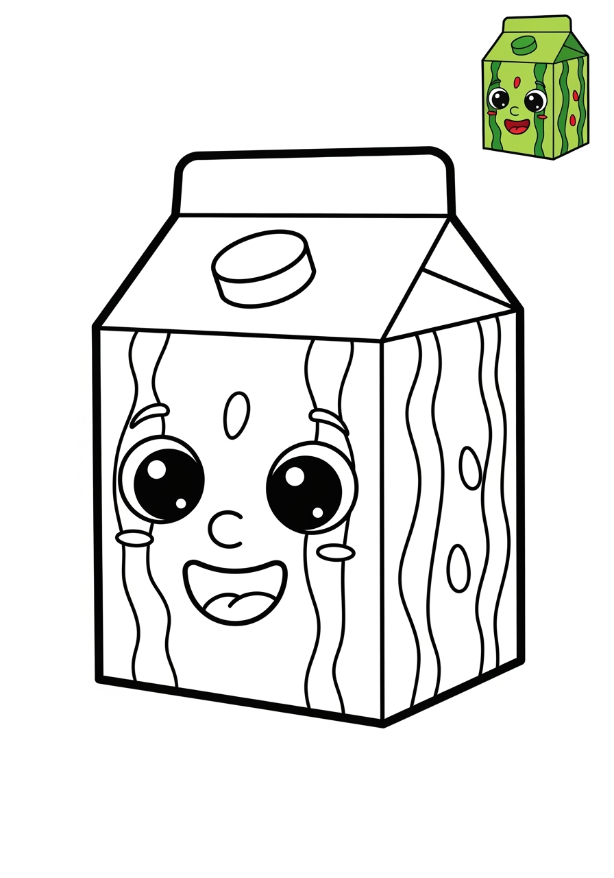 easy food and treats Fruits watermelon kids coloring page 0