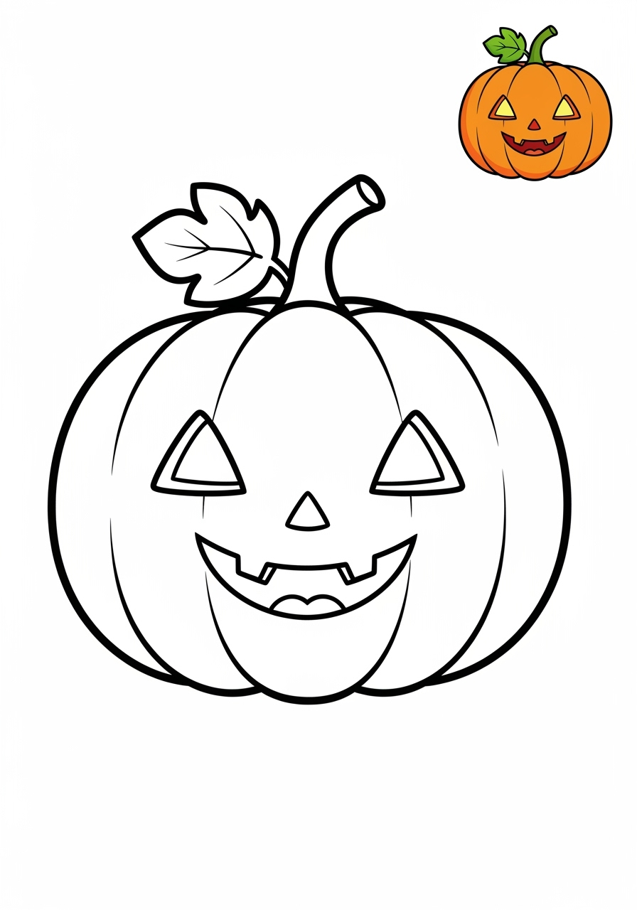 easy food and treats Vegetables pumpkin kids coloring page 0