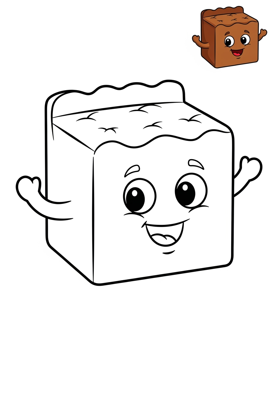 easy food and treats Desserts brownie kids coloring page 0