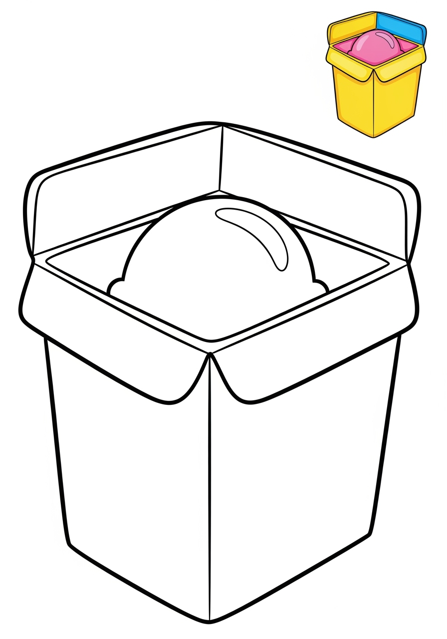 easy food and treats Desserts ice cream kids coloring page 1