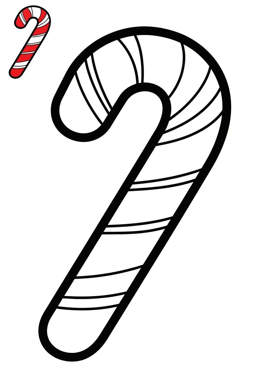 easy holidays and celebrations Christmas candy cane kids coloring page 0