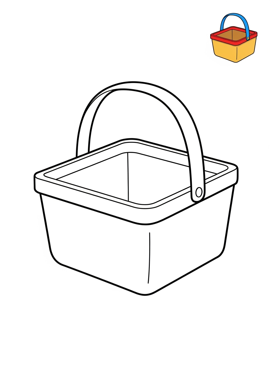 easy holidays and celebrations Easter basket kids coloring page 0