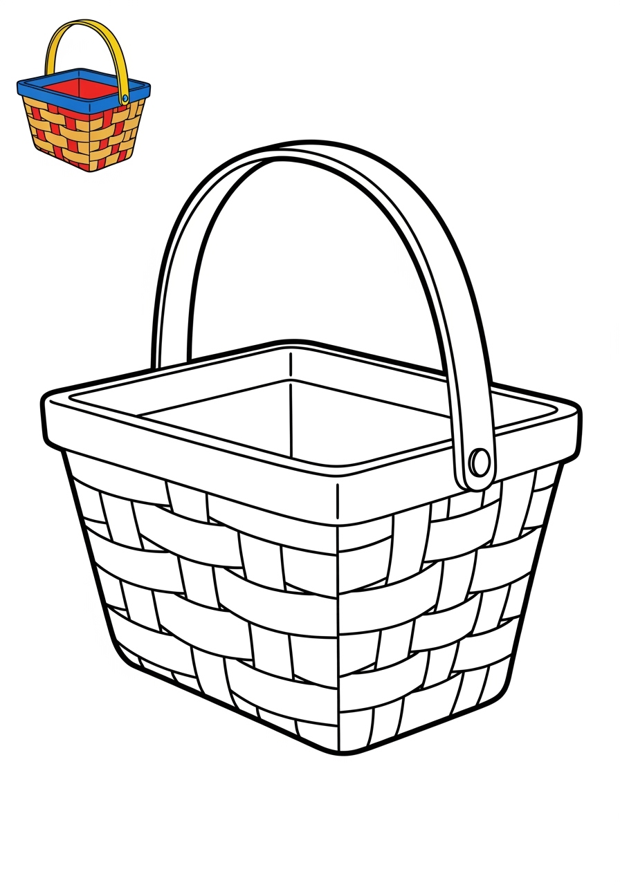 easy holidays and celebrations Easter basket kids coloring page 1