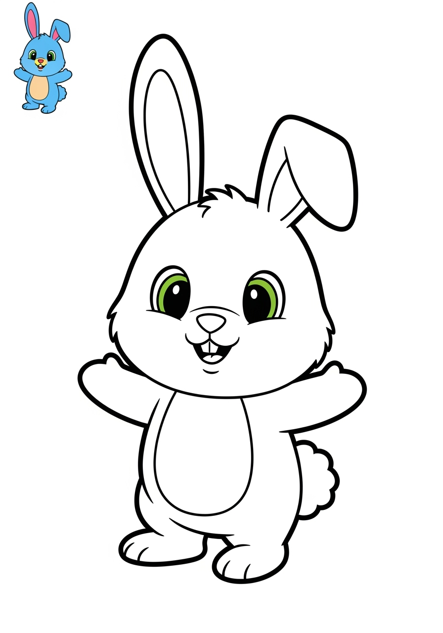 easy holidays and celebrations Easter bunny kids coloring page 1