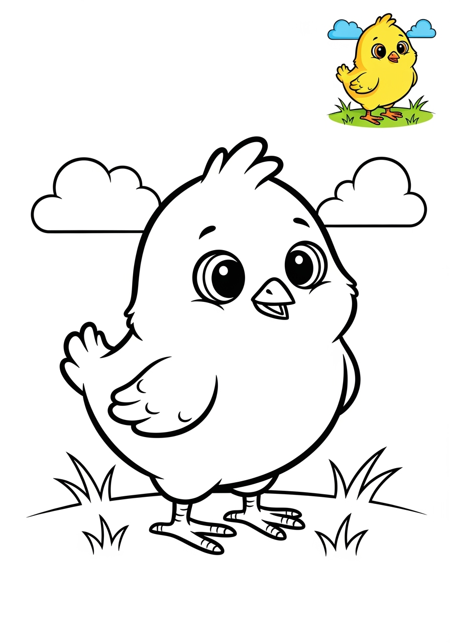 easy holidays and celebrations Easter chick kids coloring page 0