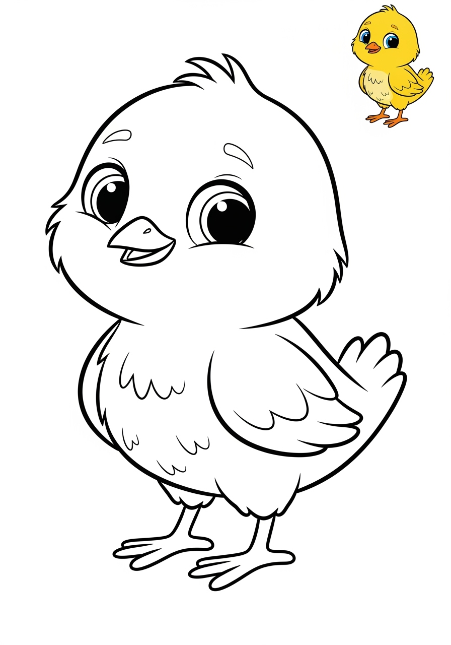 easy holidays and celebrations Easter chick kids coloring page 1