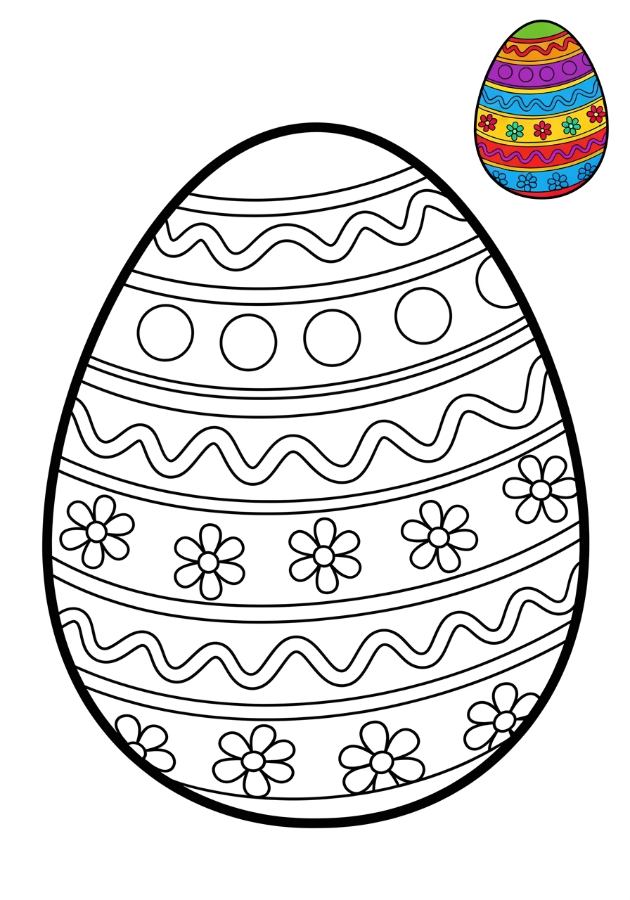 easy holidays and celebrations Easter easter egg kids coloring page 1