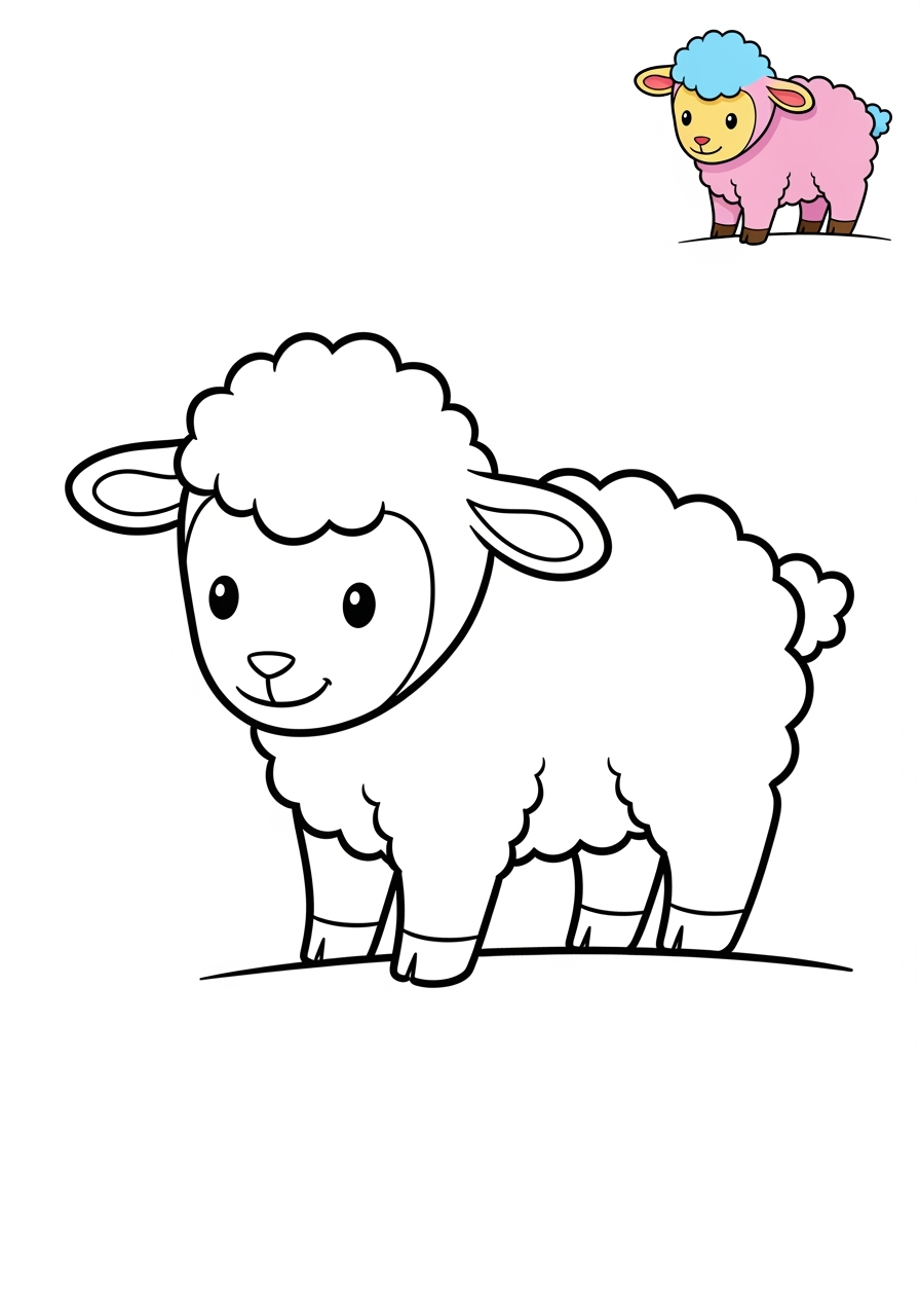 easy holidays and celebrations Easter lamb kids coloring page 0