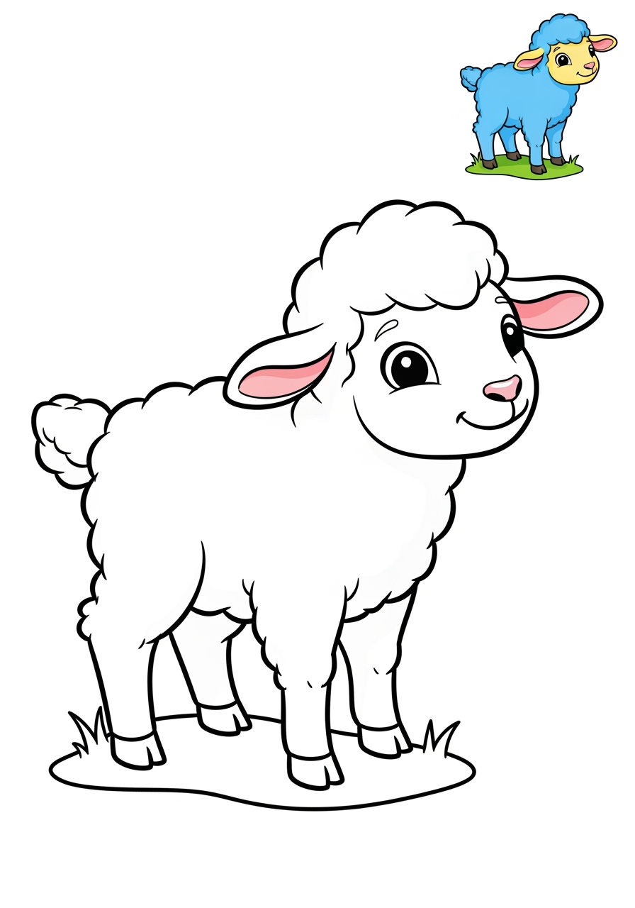 easy holidays and celebrations Easter lamb kids coloring page 1