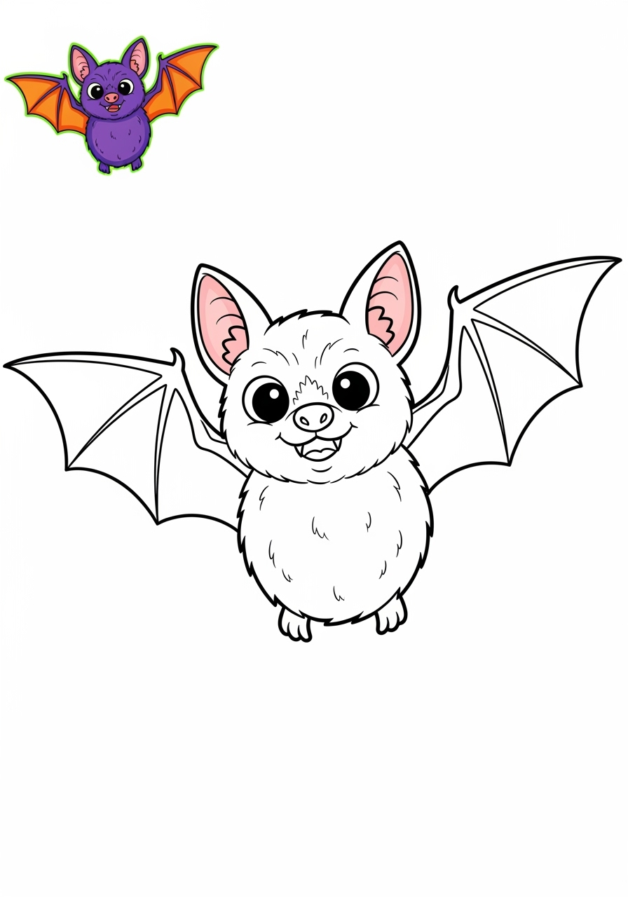 easy holidays and celebrations Halloween bat kids coloring page 0
