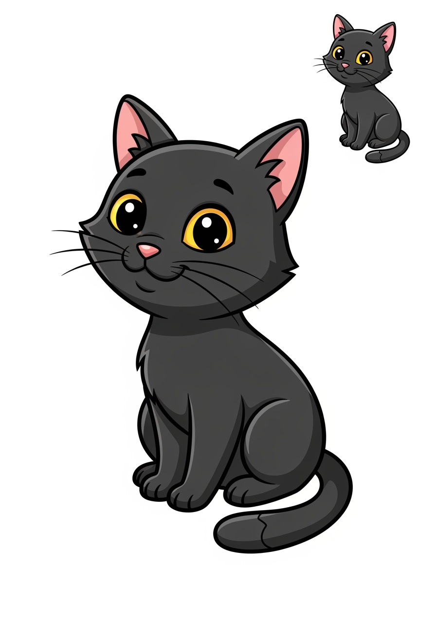 easy holidays and celebrations Halloween black cat kids coloring page 1
