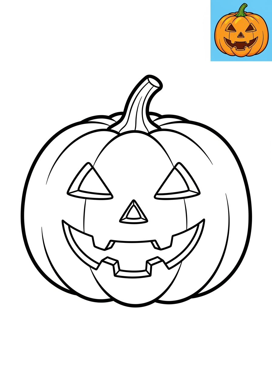 easy holidays and celebrations Halloween jack o lantern kids coloring page 0