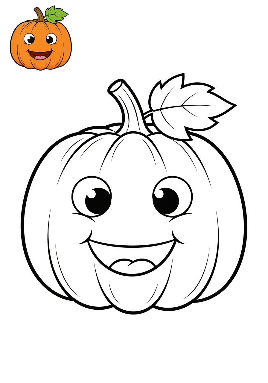 easy holidays and celebrations Halloween pumpkin kids coloring page 0