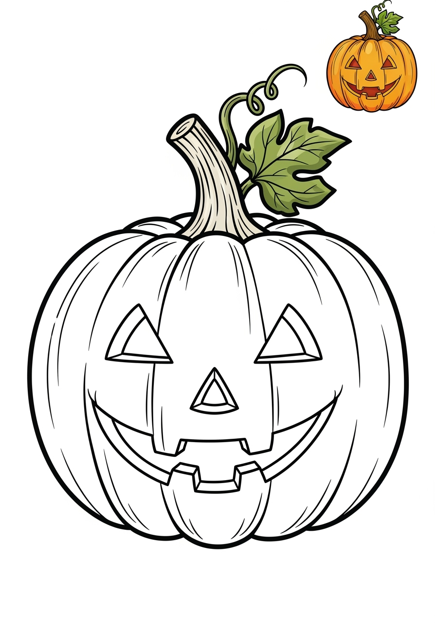 easy holidays and celebrations Halloween pumpkin kids coloring page 1