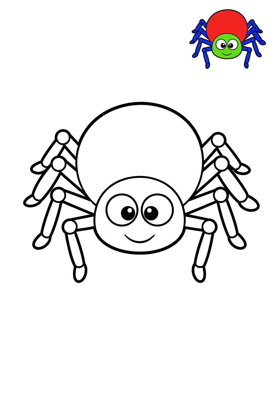 easy holidays and celebrations Halloween spider kids coloring page 0