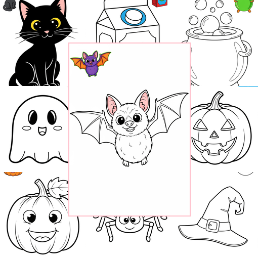 Easy Holidays and Celebrations Halloween Coloring Sheets Collections Thumbnail