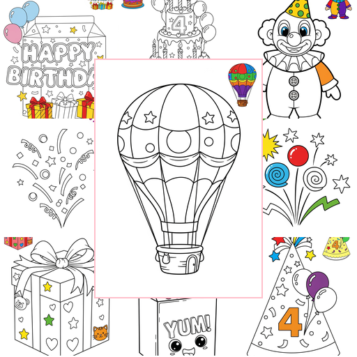 Easy Holidays and Celebrations Birthday & Others Coloring Sheets Collections Thumbnail