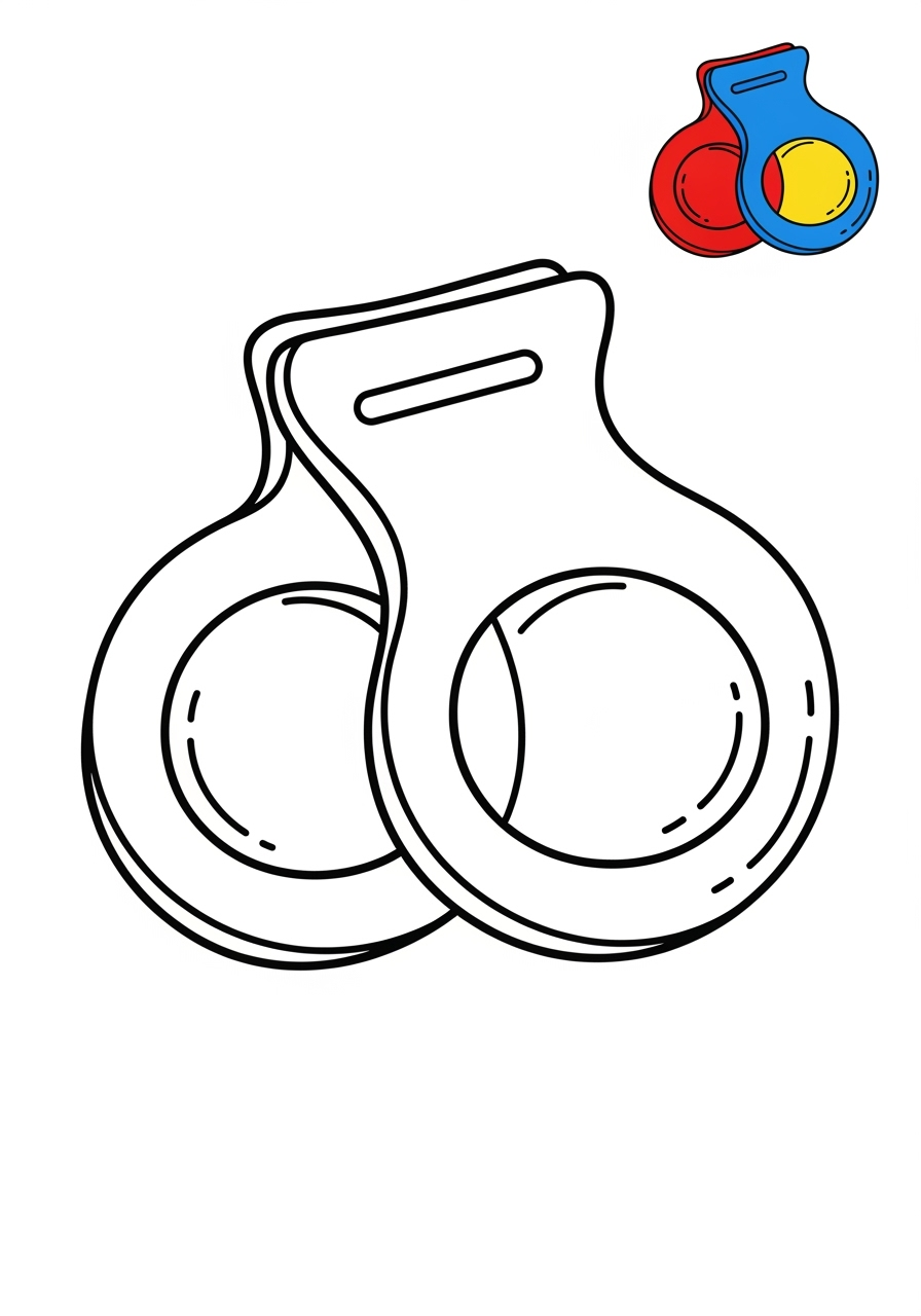 easy musical instruments Percussion castanets kids coloring page 1