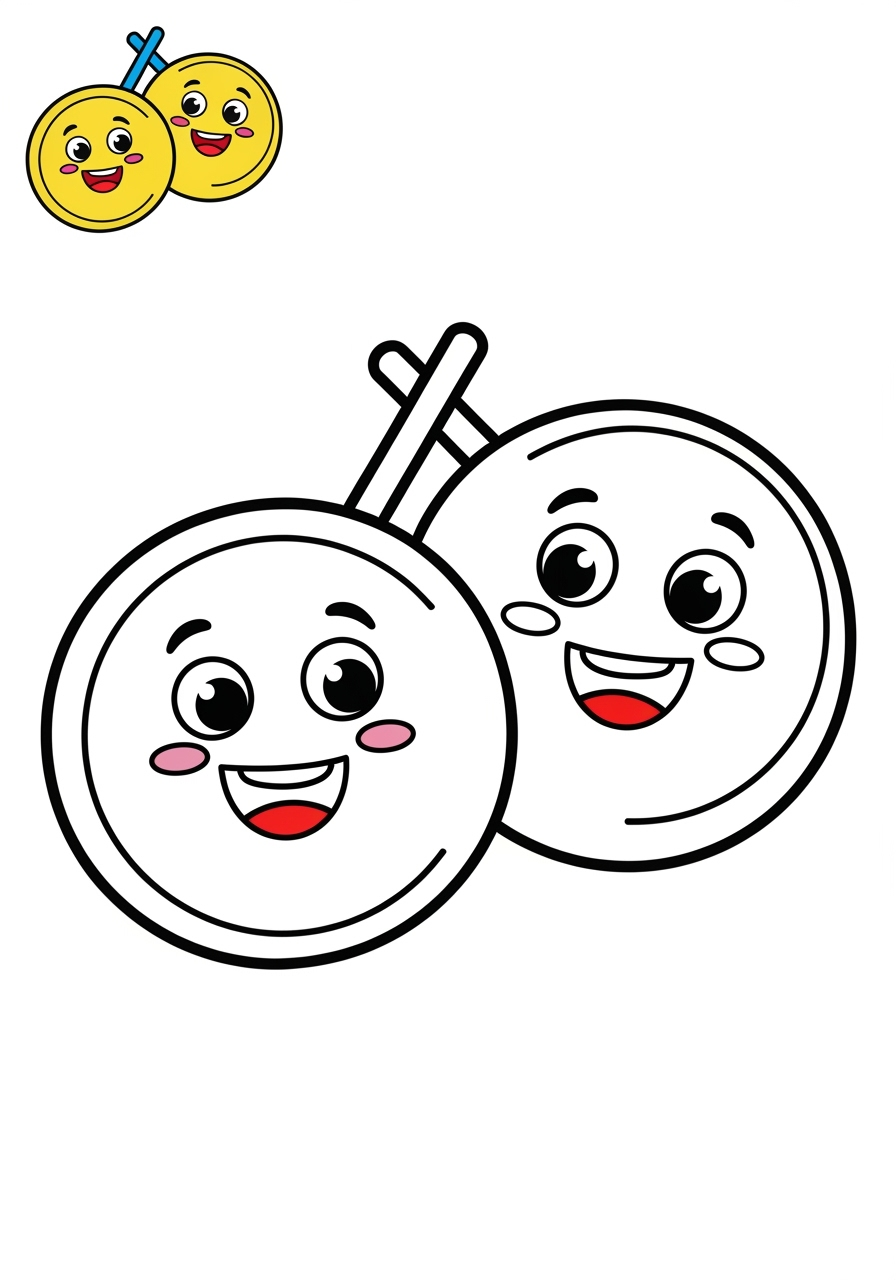 easy musical instruments Percussion cymbals kids coloring page 0