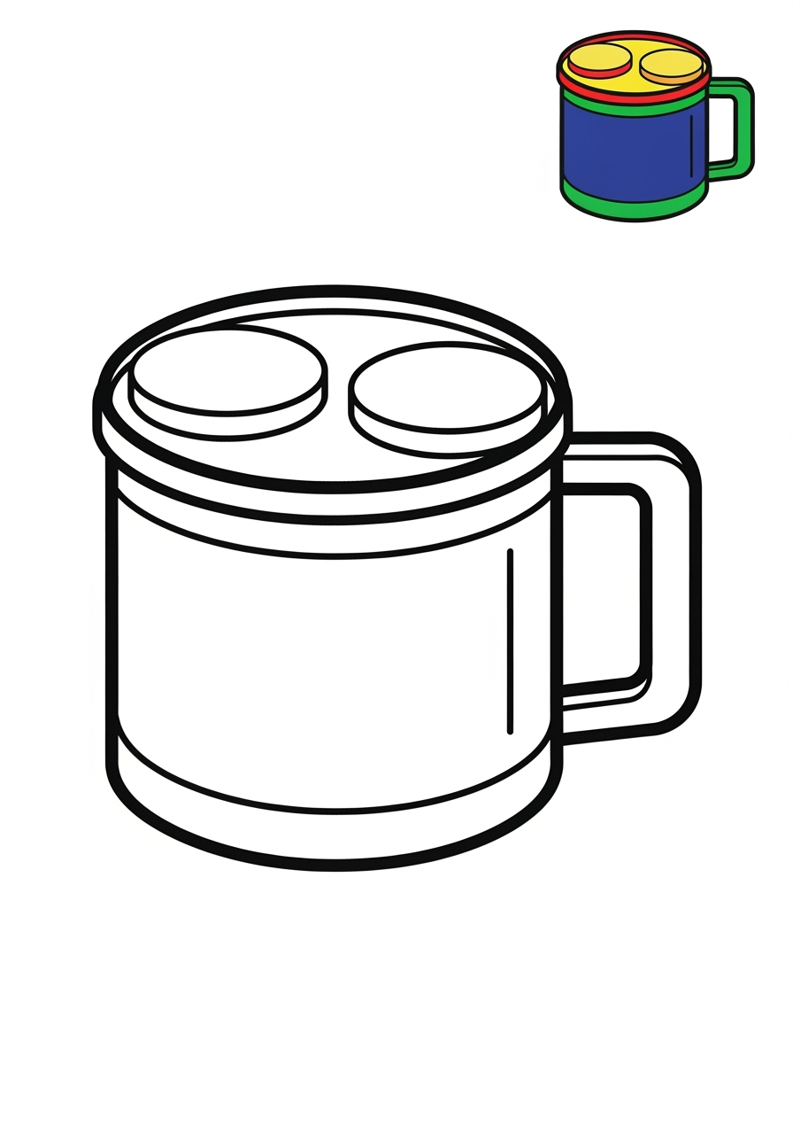 easy musical instruments Percussion drum kids coloring page 0