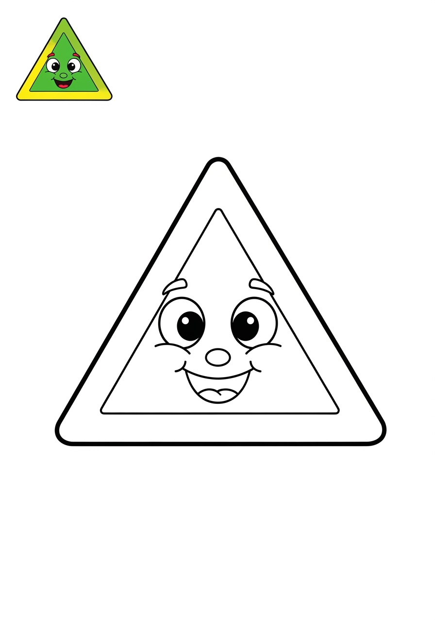 easy musical instruments Percussion triangle kids coloring page 0