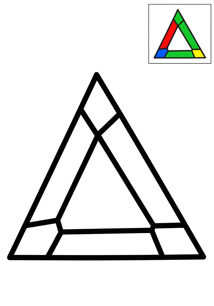 easy musical instruments Percussion triangle kids coloring page 1