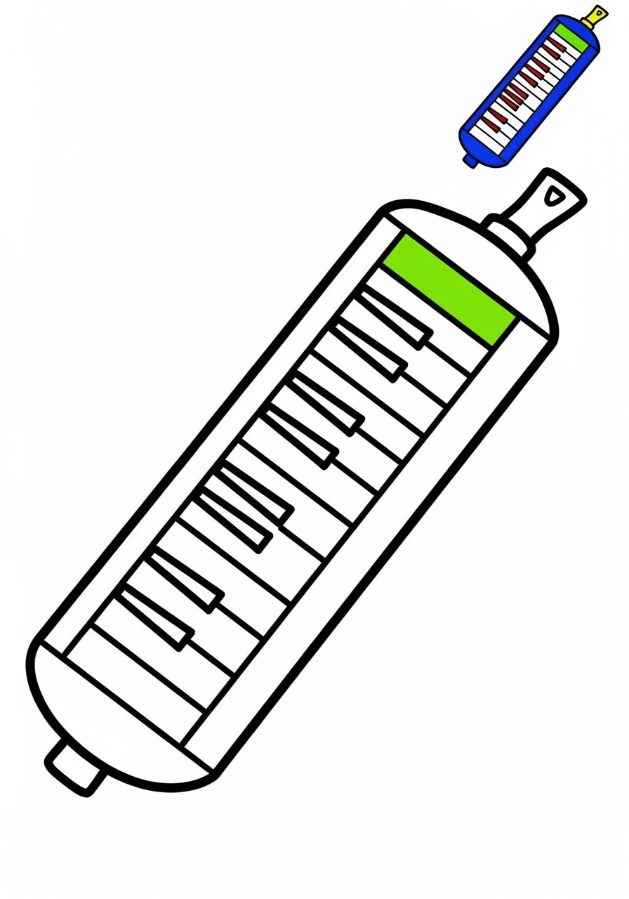 easy musical instruments Electronic & Other melodica kids coloring page 0