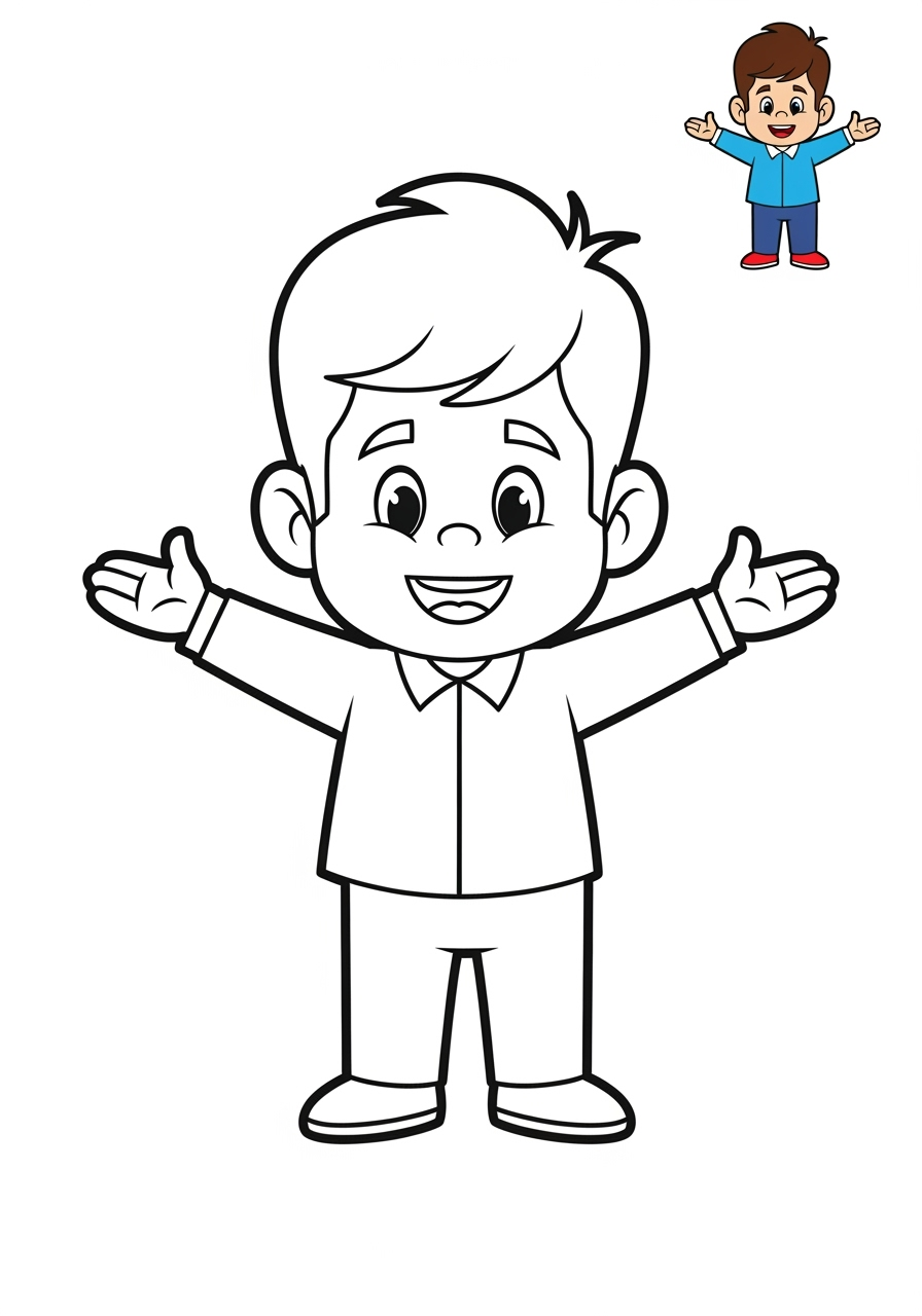 easy people and professions Artistes & Interprètes actor kids coloring page 0