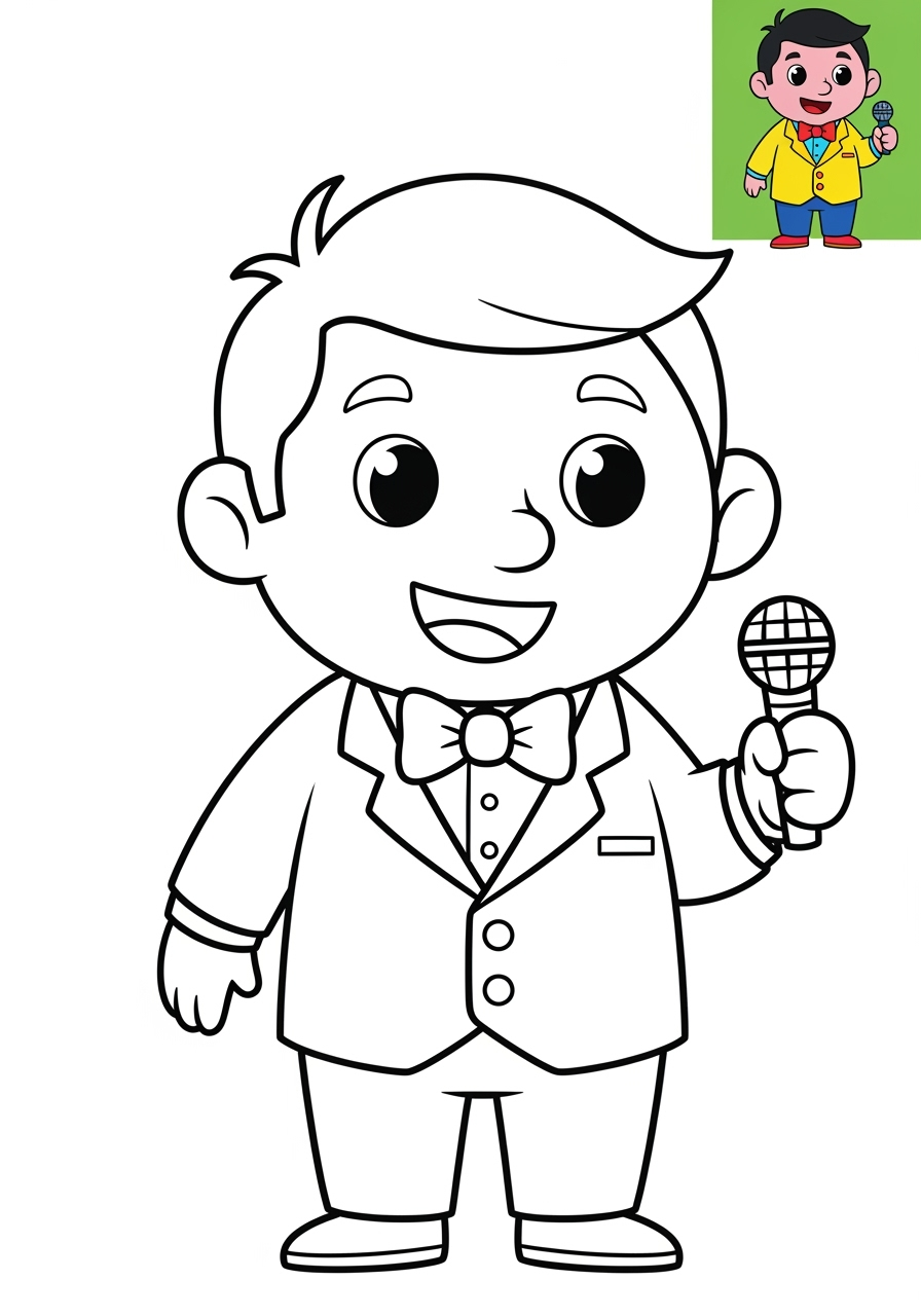 easy people and professions Artistes & Interprètes actor kids coloring page 1