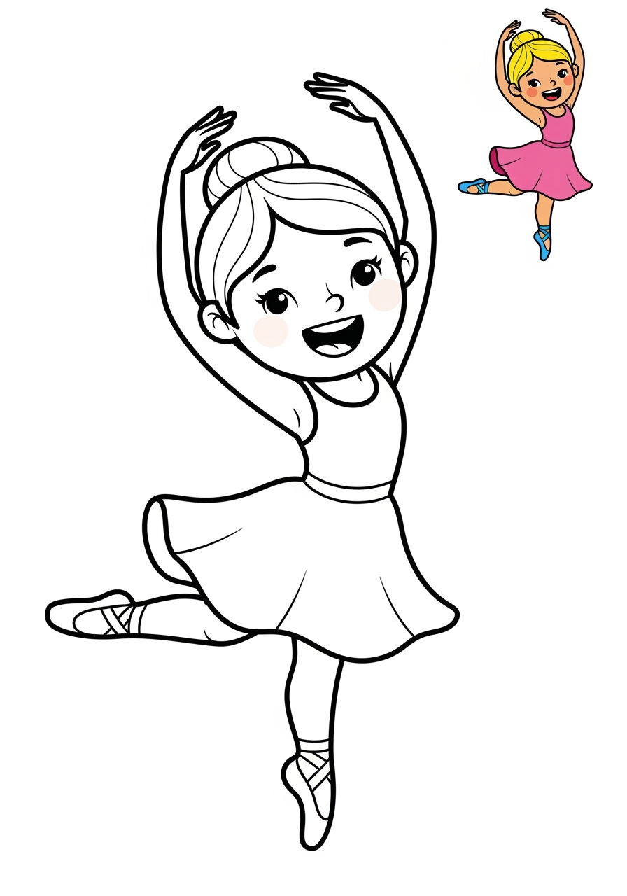 easy people and professions Artistes & Interprètes dancer kids coloring page 0