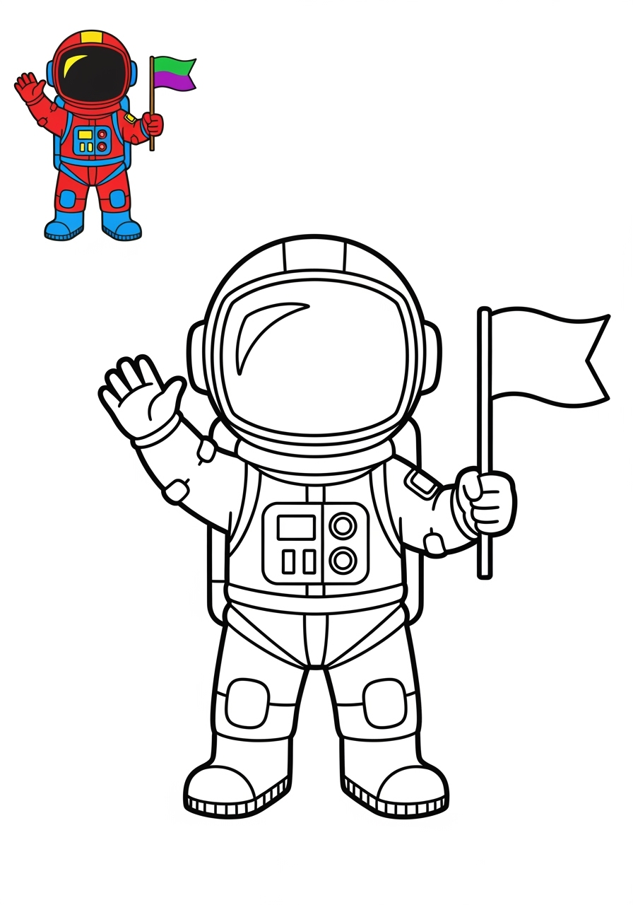 easy people and professions Other Professions astronaut kids coloring page 0