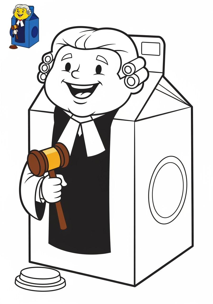 easy people and professions Other Professions judge kids coloring page 0