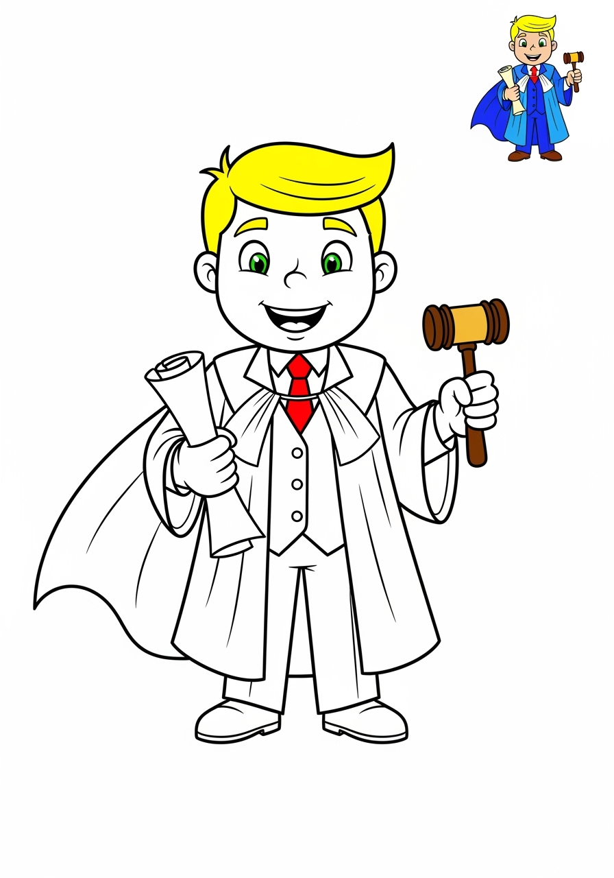 easy people and professions Other Professions lawyer kids coloring page 0