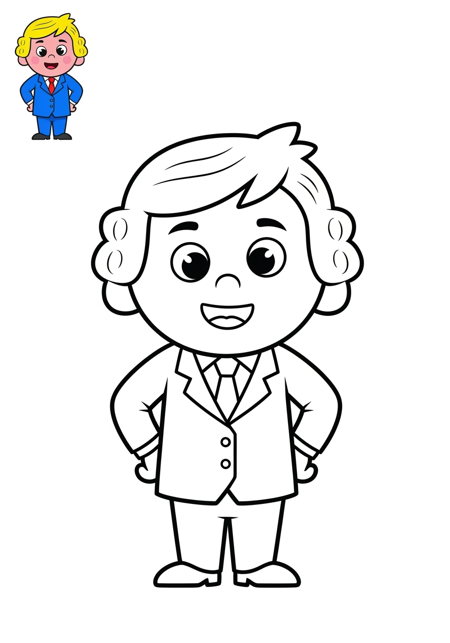 easy people and professions Other Professions lawyer kids coloring page 1