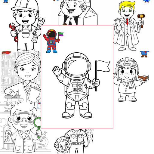 Easy People and Professions Other Professions Coloring Sheets Collections Thumbnail