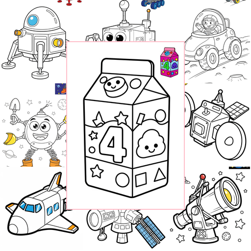 Easy Space and Astronomy Spacecraft Coloring Sheets Collections Thumbnail