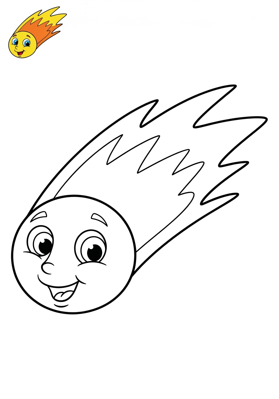 easy space and astronomy Celestial Bodies comet kids coloring page 0