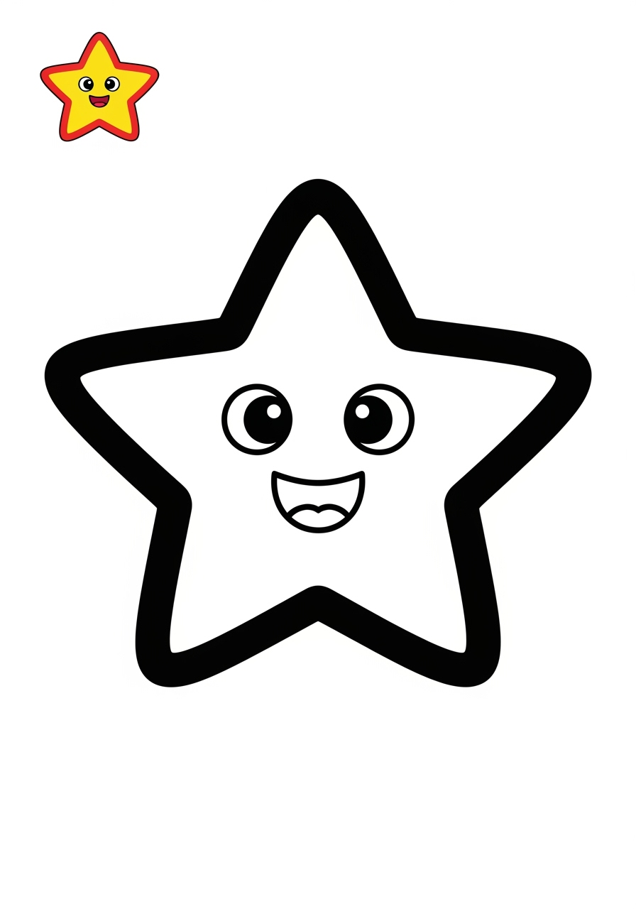 easy space and astronomy Celestial Bodies star kids coloring page 1