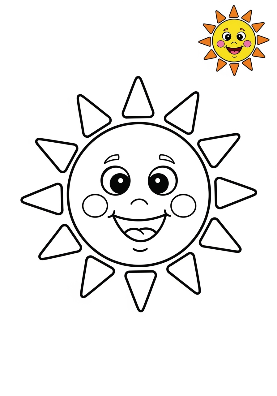 easy space and astronomy Celestial Bodies sun kids coloring page 0