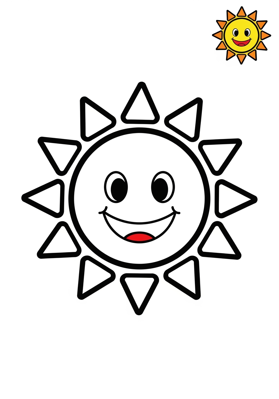 easy space and astronomy Celestial Bodies sun kids coloring page 1