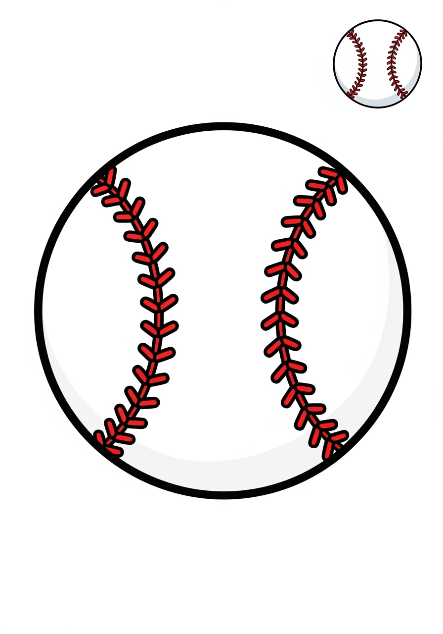 easy sports and activities Ball Sports baseball kids coloring page 1
